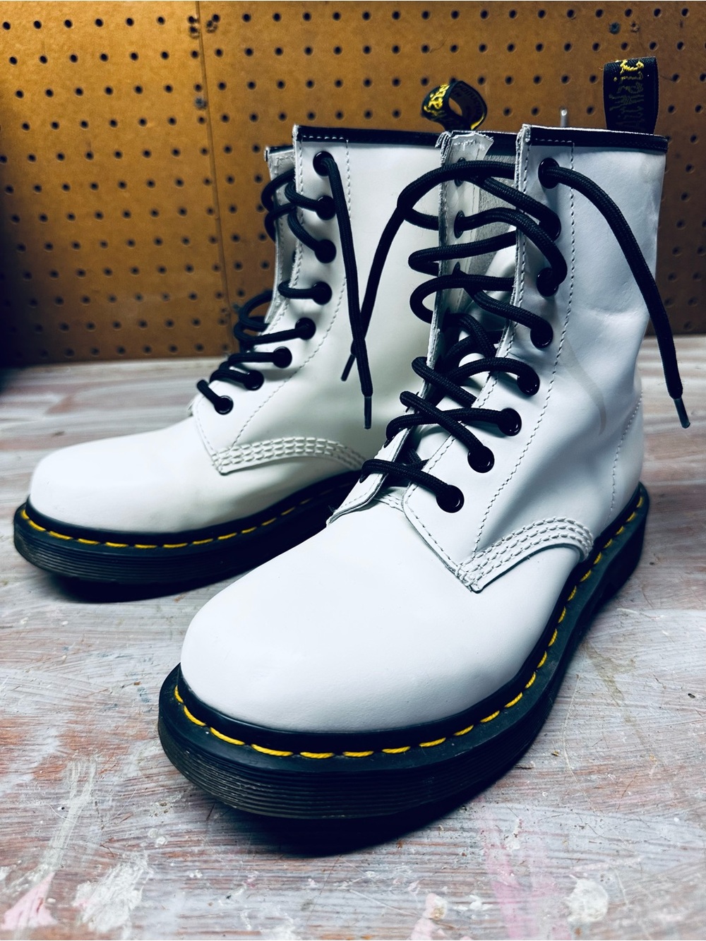 Dr. Martens White Ankle Boots 7